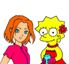Dibujo Sakura y Lisa pintado por DANIELLLE
