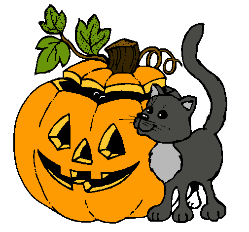 Calabaza y gato