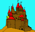 Dibujo Castillo medieval pintado por caballero