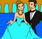 Dibujo Princesa y príncipe en el baile pintado por umita