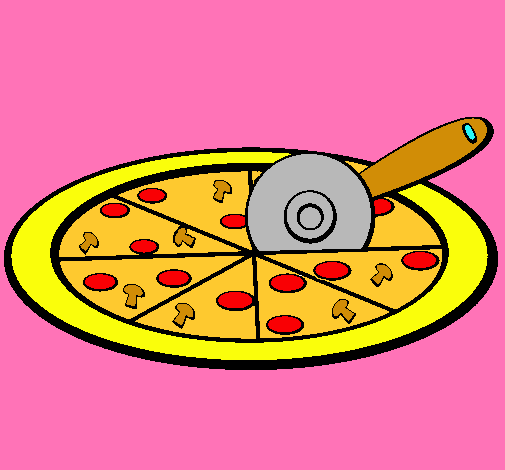 Dibujo Pizza pintado por kano