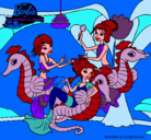 Dibujo Sirenas y caballitos de mar pintado por Nairun