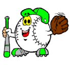 Dibujo Bola de béisbol pintado por pollin