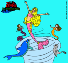 Dibujo Barbie sirena contenta pintado por katia325