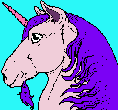 Dibujo Cabeza de unicornio pintado por gatita11