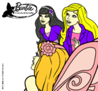 Dibujo Barbie y sus amigas sorprendidas pintado por leisi