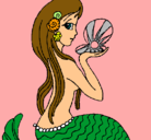 Dibujo Sirena y perla pintado por princessht