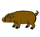 Dibujo Cerdo con pezuñas negras pintado por CERDO