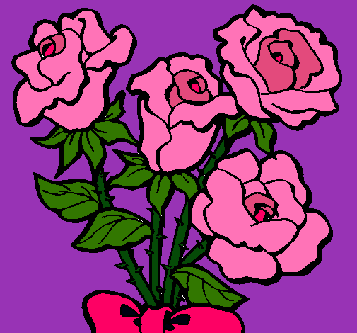 Dibujo Ramo de rosas pintado por princessht