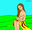 Dibujo Madre con su bebe pintado por hcthfihgif