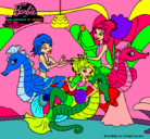 Dibujo Sirenas y caballitos de mar pintado por sirenitas