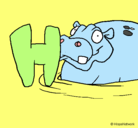 Dibujo Hipopótamo pintado por rakel82