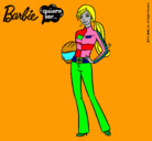 Dibujo Barbie piloto de motos pintado por luque