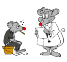 Dibujo Doctor y paciente ratón pintado por alejandrin