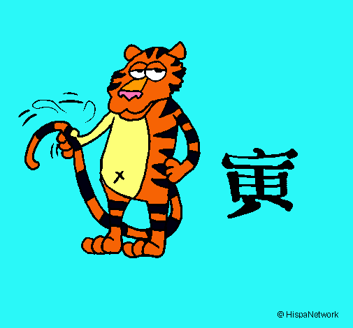 Dibujo Tigre pintado por geri