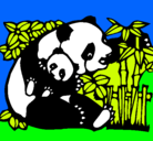 Dibujo Mama panda pintado por clau19