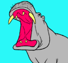 Dibujo Hipopótamo con la boca abierta pintado por a2000