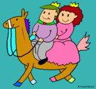 Dibujo Príncipes a caballo pintado por 78954123214