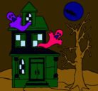 Dibujo Casa fantansma pintado por hallowuin