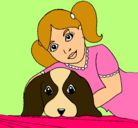 Dibujo Niña abrazando a su perro pintado por ana1