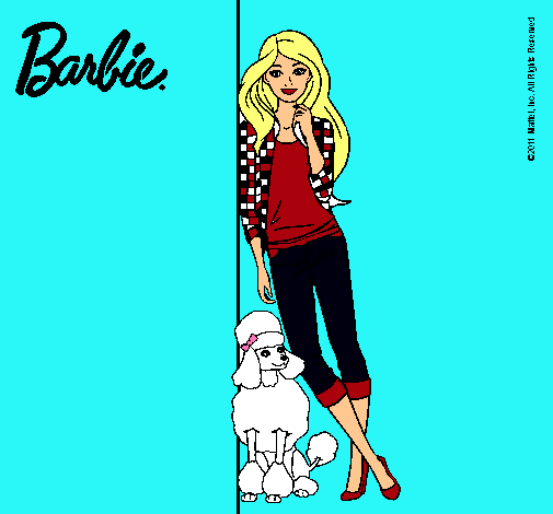 Barbie con cazadora de cuadros