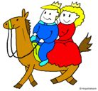 Dibujo Príncipes a caballo pintado por dayhana