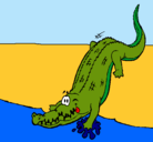 Dibujo Aligátor entrando al agua pintado por charlopinlak