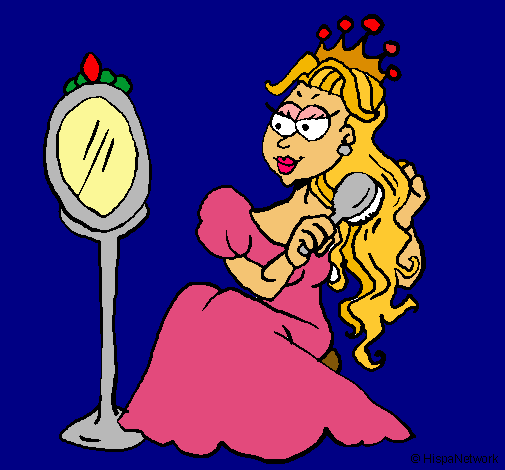 Dibujo Princesa y espejo pintado por princessht