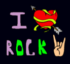 Dibujo I love rock pintado por ososuna