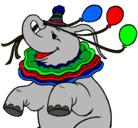 Dibujo Elefante con 3 globos pintado por a-dunbo