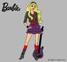 Dibujo Barbie rockera pintado por numaderas