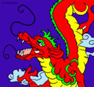 Dibujo Dragón japonés pintado por ositha