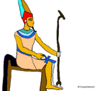 Dibujo Dios Amón pintado por Egipto
