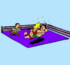 Dibujo Lucha en el ring pintado por zabuza
