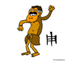 Dibujo Mono  pintado por mono