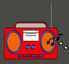 Dibujo Radio cassette 2 pintado por musica