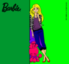 Dibujo Barbie con cazadora de cuadros pintado por VARVI