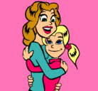 Dibujo Madre e hija abrazadas pintado por peque1mola
