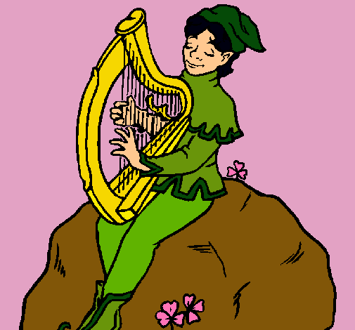 Dibujo Duende tocando el arpa pintado por princessht