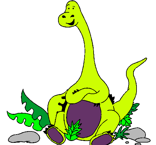 Dibujo Diplodocus sentado pintado por anicabani