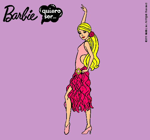 Dibujo Barbie flamenca pintado por zaira223