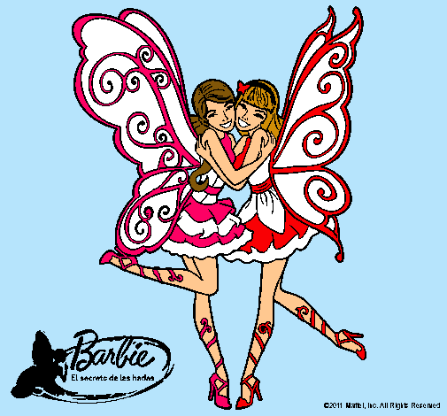 Dibujo Dos hadas abrazadas pintado por SaraNoelia