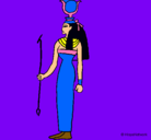 Dibujo Hathor pintado por larita