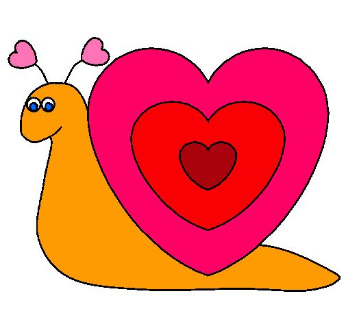 Dibujo Caracol corazón pintado por ositha