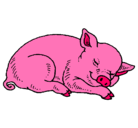 Dibujo Cerdo durmiendo pintado por rayi