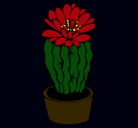 Dibujo Cactus con flor pintado por critina