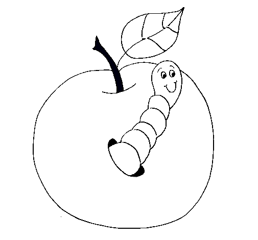 Manzana con gusano