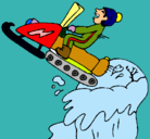 Dibujo Salto con moto de nieve pintado por memelas9897