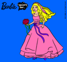 Dibujo Barbie vestida de novia pintado por roper