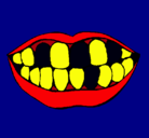 Dibujo Boca y dientes pintado por rhhr